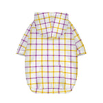 Yellow And Purple Tattersall Print Dog Zip Up Hoodie