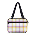 Yellow And Purple Tattersall Print Double Strap Bible Bag