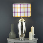 Yellow And Purple Tattersall Print Drum Lamp Shade