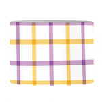 Yellow And Purple Tattersall Print Drum Lamp Shade