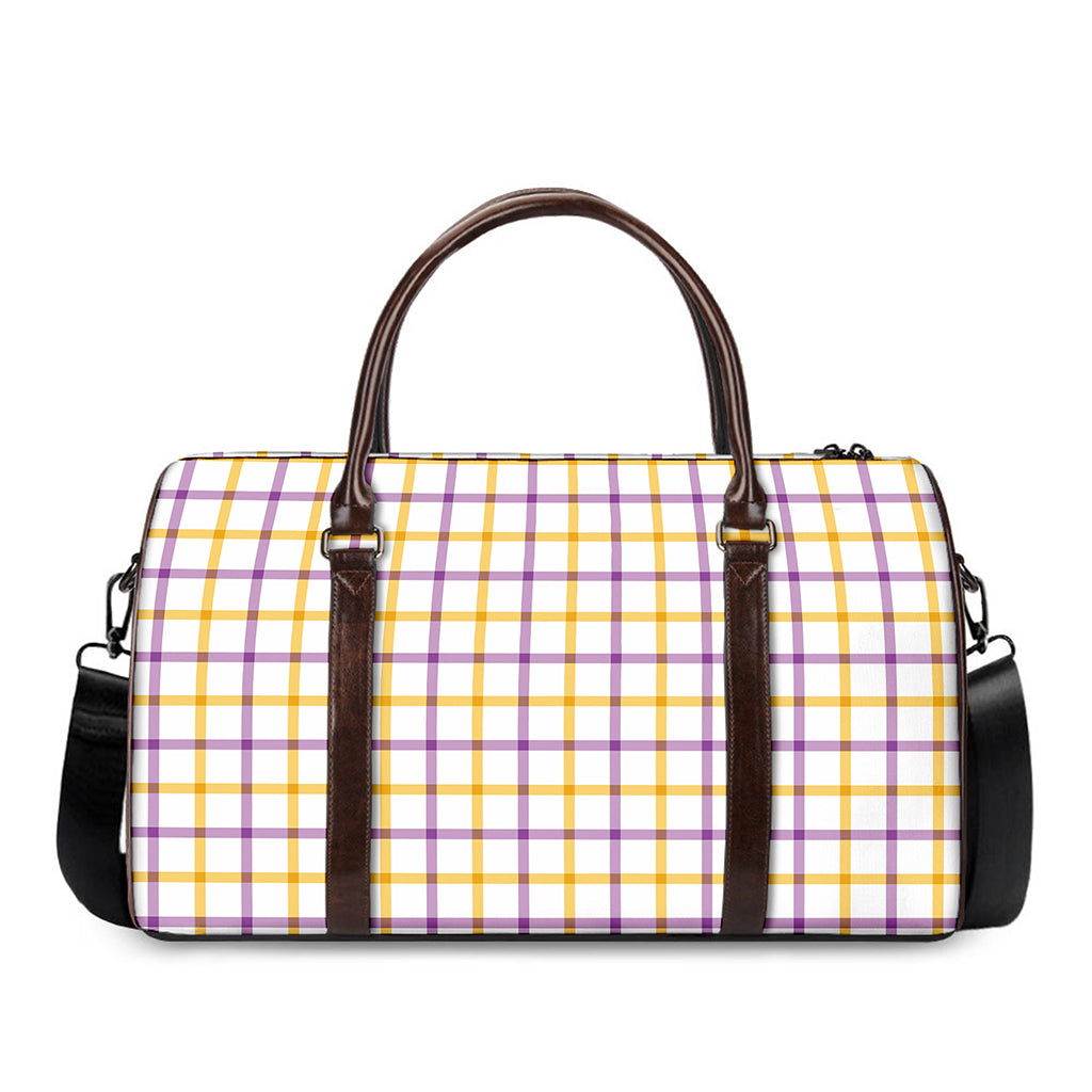 Yellow And Purple Tattersall Print Duffle Bag