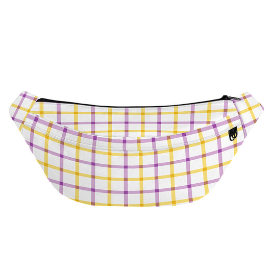 Yellow And Purple Tattersall Print Fanny Pack