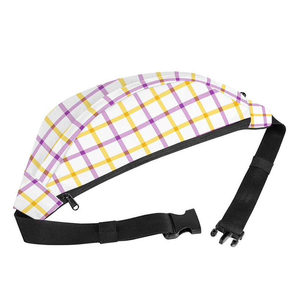 Yellow And Purple Tattersall Print Fanny Pack