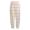 Yellow And Purple Tattersall Print Fleece Lined Knit Pants