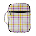 Yellow And Purple Tattersall Print Front Pocket Bible Bag