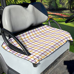 Yellow And Purple Tattersall Print Golf Cart Seat Cover