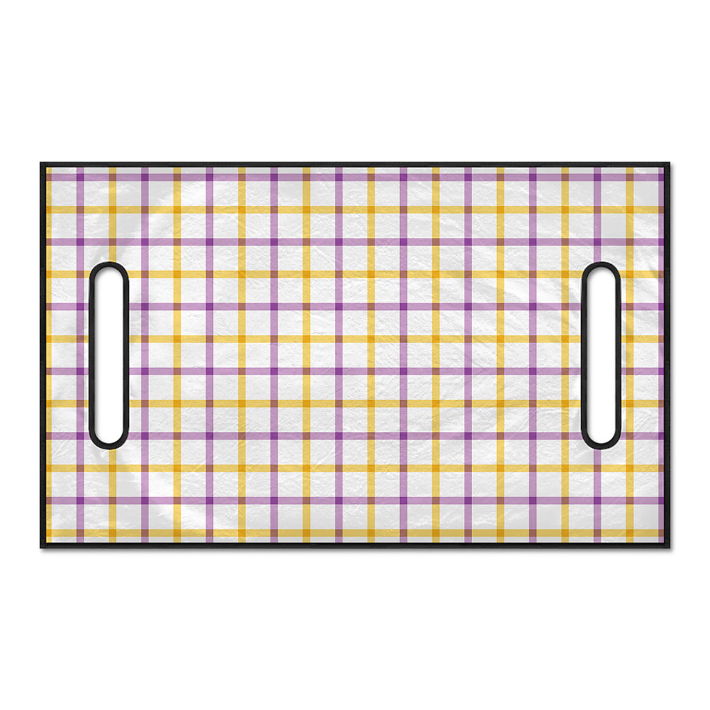 Yellow And Purple Tattersall Print Golf Cart Seat Cover