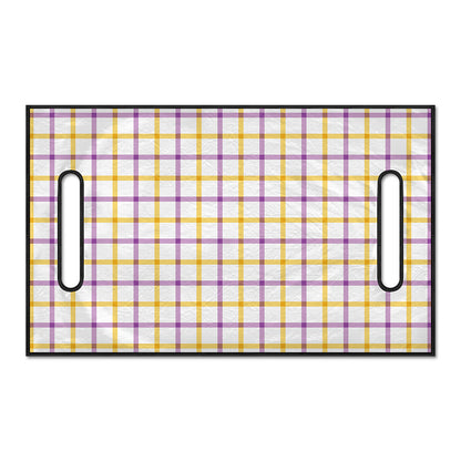 Yellow And Purple Tattersall Print Golf Cart Seat Cover