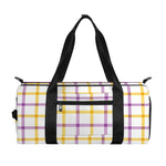 Yellow And Purple Tattersall Print Gym Bag