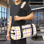 Yellow And Purple Tattersall Print Gym Bag