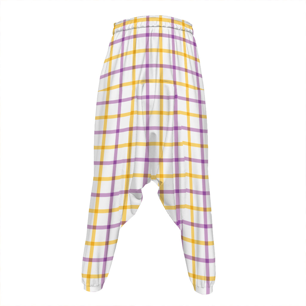 Yellow And Purple Tattersall Print Hammer Pants
