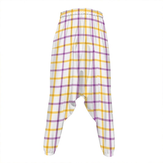 Yellow And Purple Tattersall Print Hammer Pants