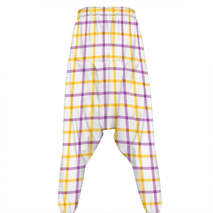 Yellow And Purple Tattersall Print Hammer Pants