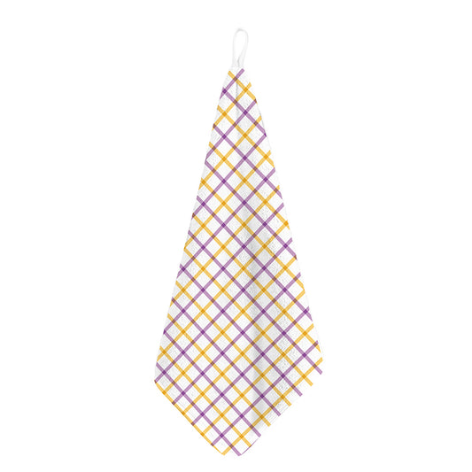 Yellow And Purple Tattersall Print Hand Towel