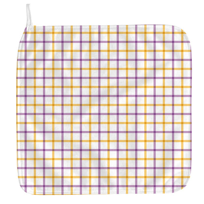 Yellow And Purple Tattersall Print Hand Towel