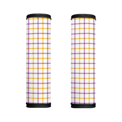 Yellow And Purple Tattersall Print Handle Covers
