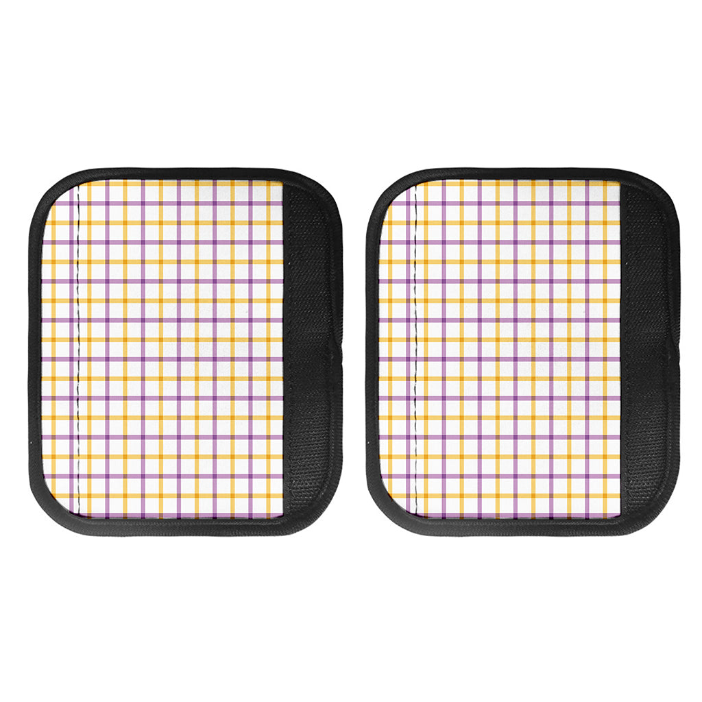 Yellow And Purple Tattersall Print Handle Covers
