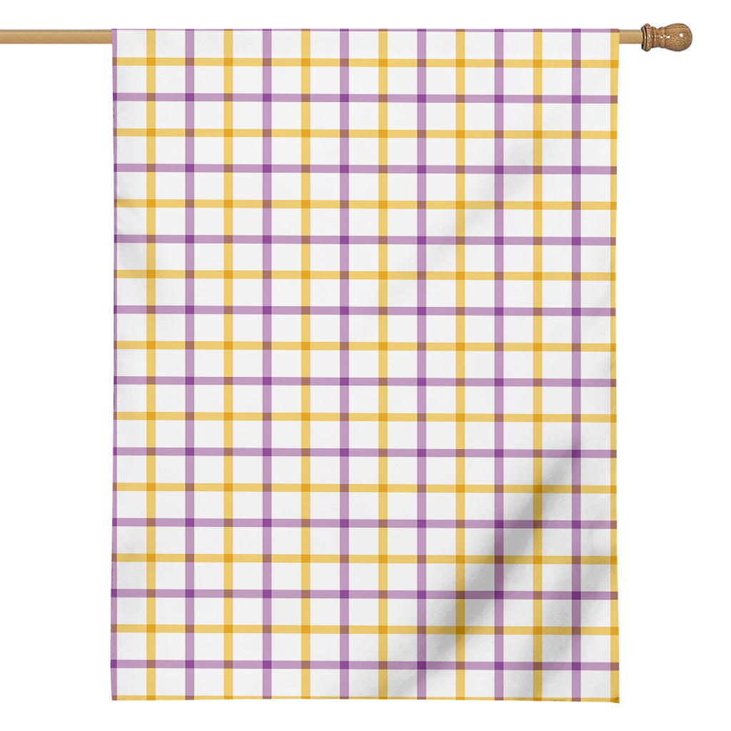 Yellow And Purple Tattersall Print House Flag