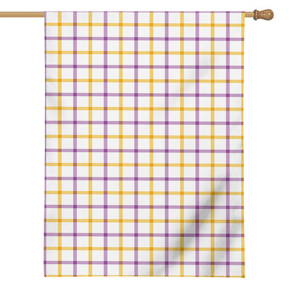 Yellow And Purple Tattersall Print House Flag