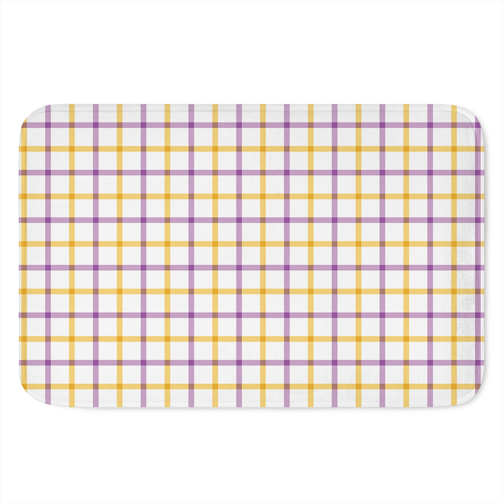 Yellow And Purple Tattersall Print Indoor Door Mat