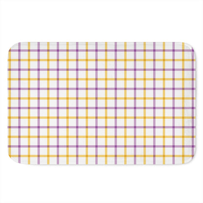 Yellow And Purple Tattersall Print Indoor Door Mat