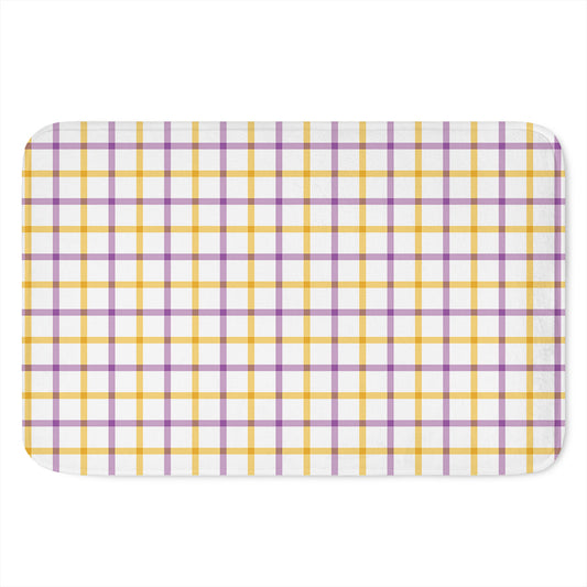 Yellow And Purple Tattersall Print Indoor Door Mat