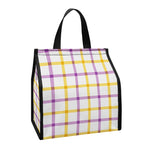 Yellow And Purple Tattersall Print Insulated Lunch Tote