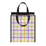 Yellow And Purple Tattersall Print Insulated Lunch Tote