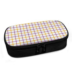 Yellow And Purple Tattersall Print Insulin Cooler Travel Case