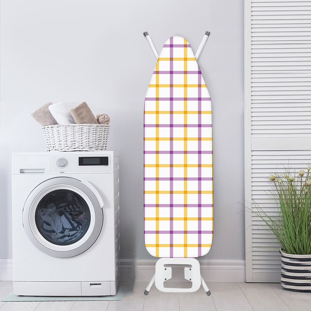 Yellow And Purple Tattersall Print Ironing Board Cover