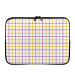 Yellow And Purple Tattersall Print Laptop Sleeve