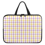 Yellow And Purple Tattersall Print Laptop Sleeve With Handle