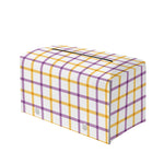 Yellow And Purple Tattersall Print Leather Tissue Box Cover