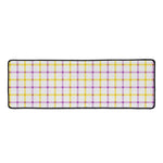 Yellow And Purple Tattersall Print Long Kitchen Mat