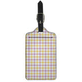 Yellow And Purple Tattersall Print Luggage Tag