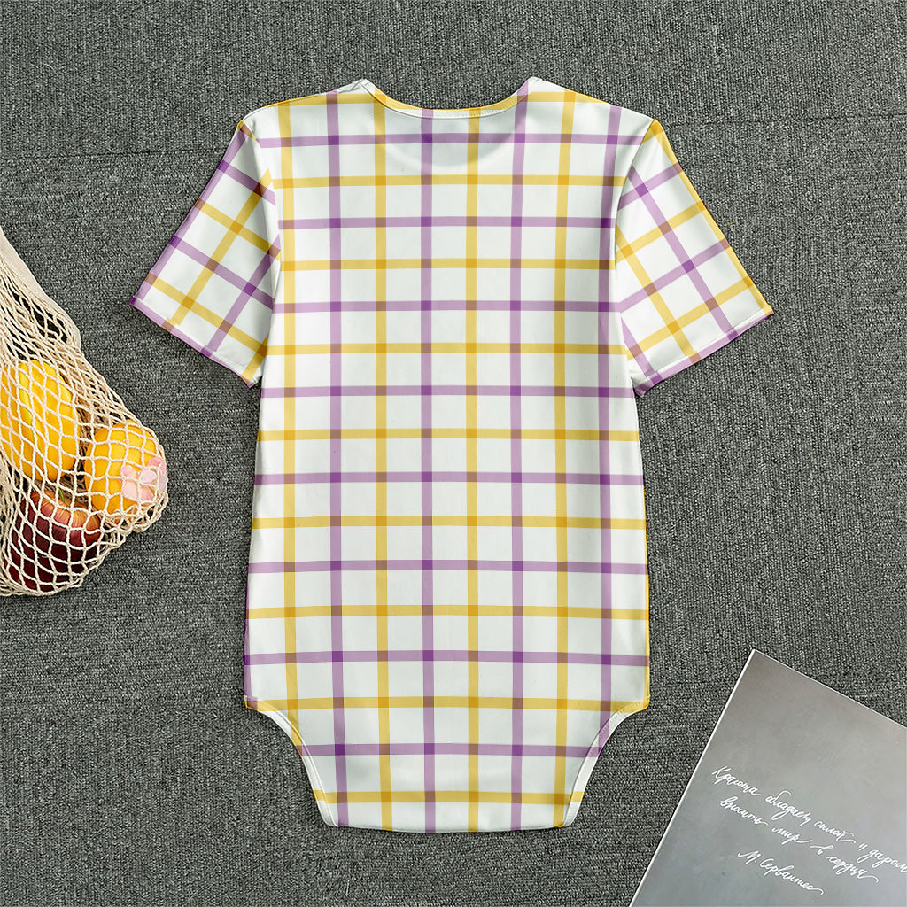 Yellow And Purple Tattersall Print Men's Bodysuit