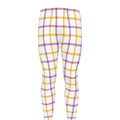 Yellow And Purple Tattersall Print Men's Leggings