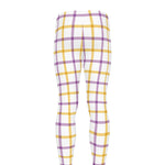 Yellow And Purple Tattersall Print Men's leggings