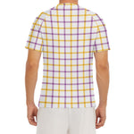 Yellow And Purple Tattersall Print Men's Short Sleeve Rash Guard