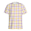 Yellow And Purple Tattersall Print Men's Athletic T-Shirt