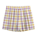 Yellow And Purple Tattersall Print Mesh Shorts