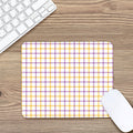 Yellow And Purple Tattersall Print Mouse Pad