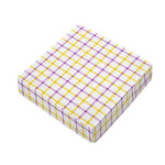 Yellow And Purple Tattersall Print Outdoor Seat Cushion Cover