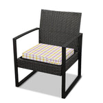 Yellow And Purple Tattersall Print Outdoor Seat Cushion Cover