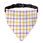 Yellow And Purple Tattersall Print Over The Collar Dog Bandana