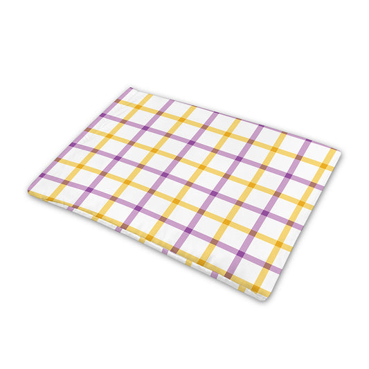 Yellow And Purple Tattersall Print Pet Cooling Mat Cover