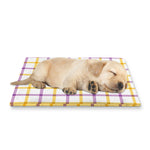 Yellow And Purple Tattersall Print Pet Cooling Mat Cover