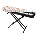 Yellow And Purple Tattersall Print Piano Keyboard Cover