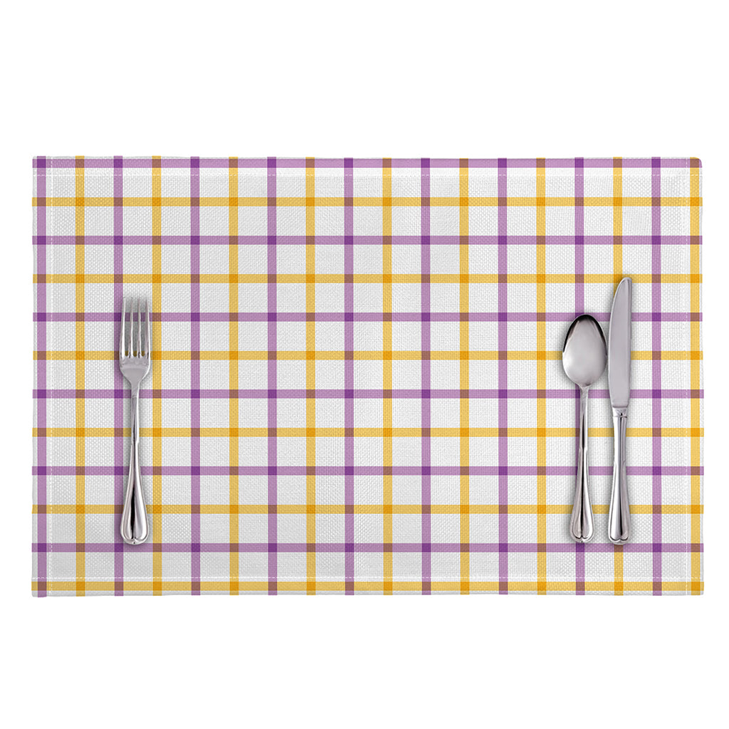 Yellow And Purple Tattersall Print Placemat