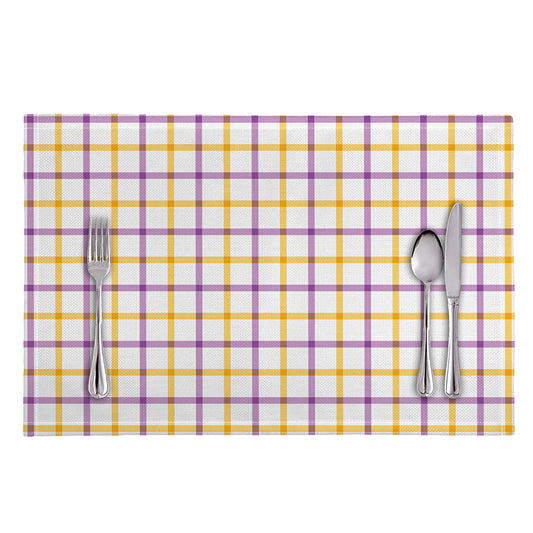 Yellow And Purple Tattersall Print Placemat